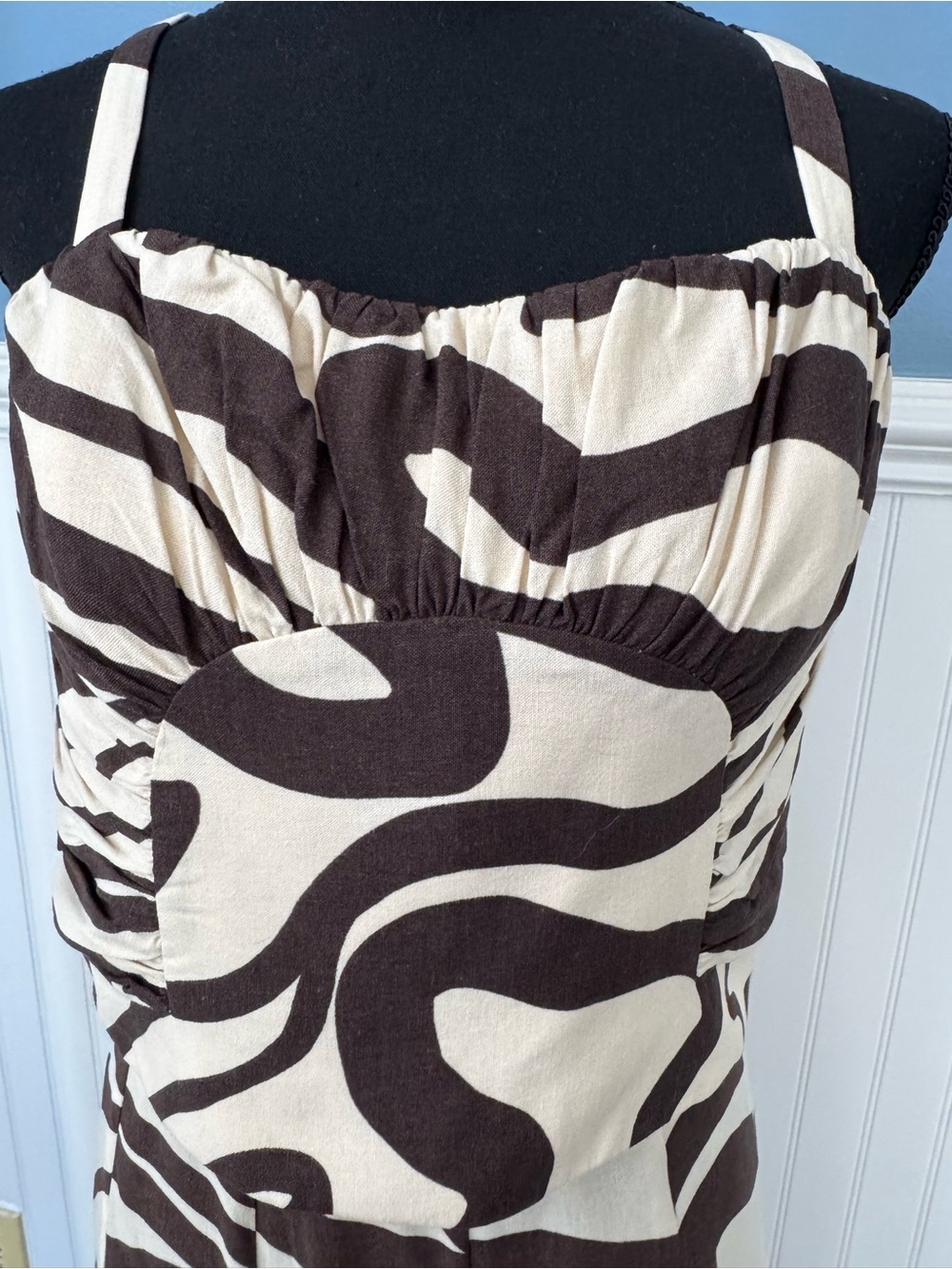 NWT Antonio Melani MG Style Fringe Linen Blend Maxi Raffia Skirt Set Brown~SZ 10 - Picture 6 of 14